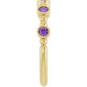 14K Yellow Natural Amethyst Stackable Ring