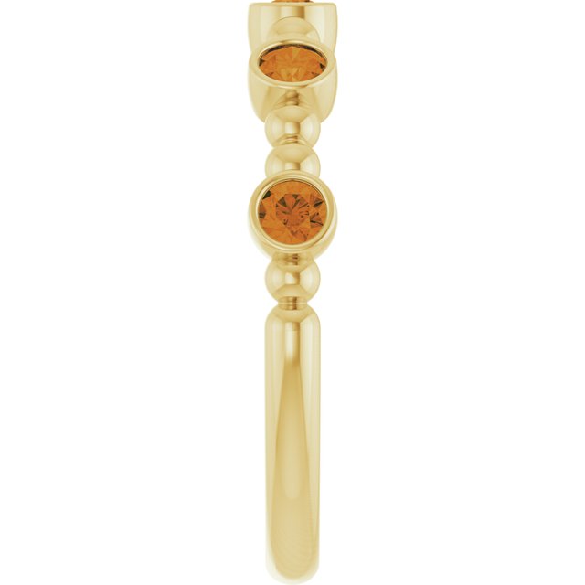 14K Yellow Natural Citrine Stackable Ring