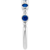 Platinum Natural Blue Sapphire Stackable Ring