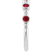 Sterling Silver Natural Ruby Stackable Ring