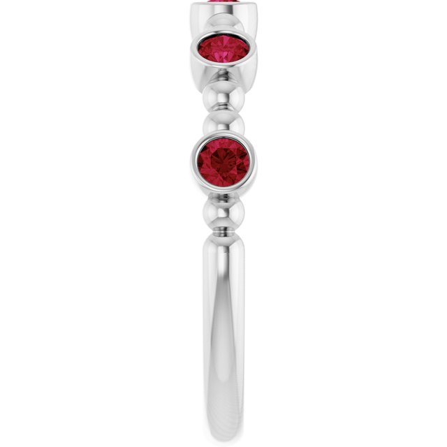 Sterling Silver Natural Ruby Stackable Ring