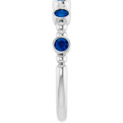 Sterling Silver Lab-Grown Blue Sapphire Stackable Ring