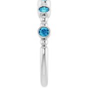Sterling Silver Natural Blue Zircon Stackable Ring