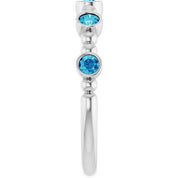 Sterling Silver Natural Blue Zircon Stackable Ring