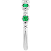 Platinum Natural Emerald Stackable Ring