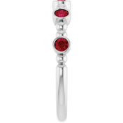 Platinum Lab-Grown Ruby Stackable Ring