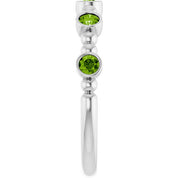 Sterling Silver Natural Peridot Stackable Ring