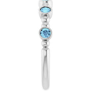 Sterling Silver Natural Aquamarine Stackable Ring