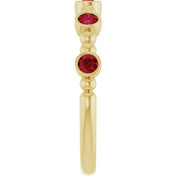 14K Yellow Lab-Grown Ruby Stackable Ring