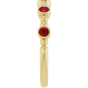 14K Yellow Lab-Grown Ruby Stackable Ring