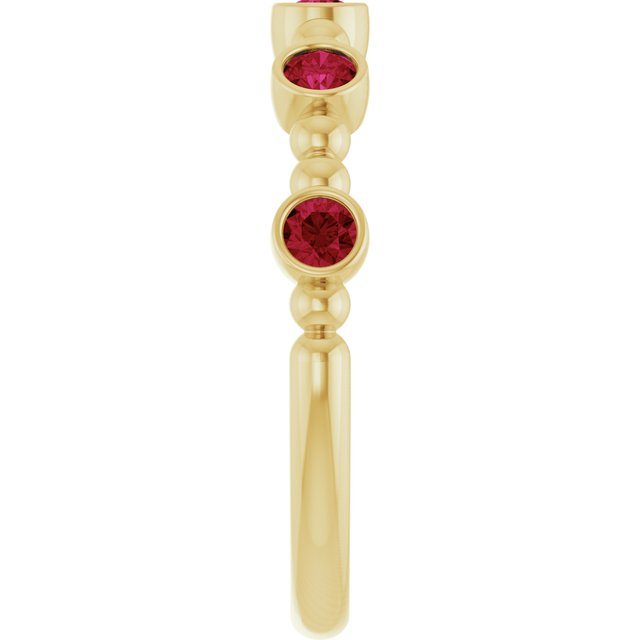 14K Yellow Lab-Grown Ruby Stackable Ring