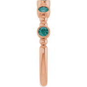 14K Rose Natural Alexandrite Stackable Ring