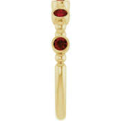 14K Yellow Natural Mozambique Garnet Stackable Ring