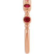 14K Rose Natural Ruby Stackable Ring