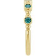 14K Yellow Natural Alexandrite Stackable Ring