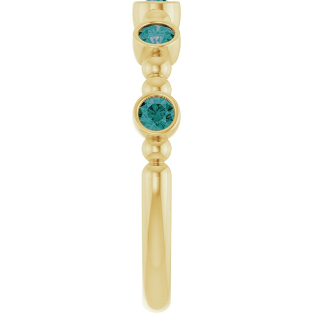 14K Yellow Natural Alexandrite Stackable Ring