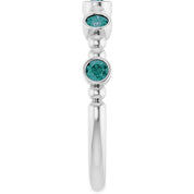14K White Natural Alexandrite Stackable Ring