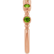 14K Rose Natural Peridot Stackable Ring