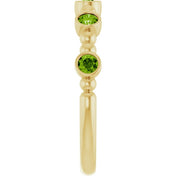 14K Yellow Natural Peridot Stackable Ring