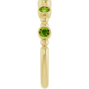 14K Yellow Natural Peridot Stackable Ring