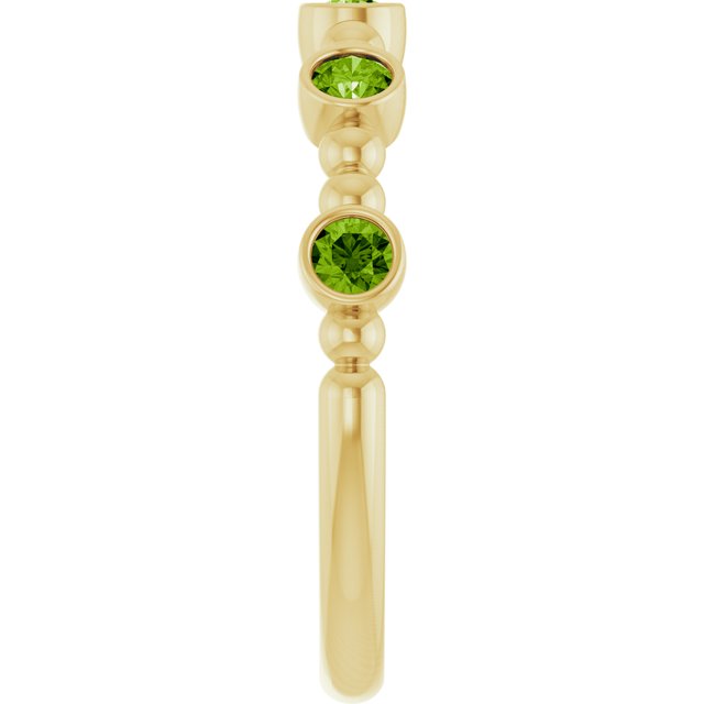 14K Yellow Natural Peridot Stackable Ring