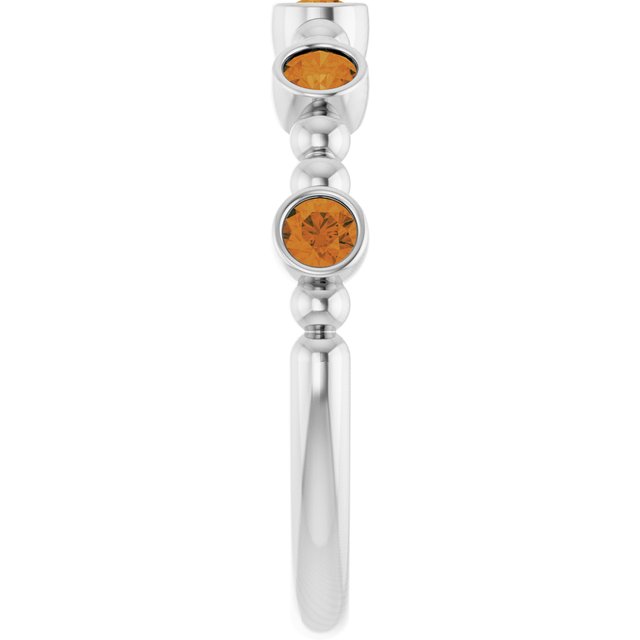 Sterling Silver Natural Citrine Stackable Ring