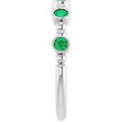Sterling Silver Lab-Grown Emerald Stackable Ring
