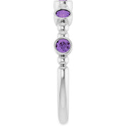 Sterling Silver Natural Amethyst Stackable Ring