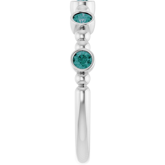 Platinum Lab-Grown Alexandrite Stackable Ring