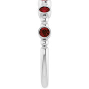 Sterling Silver Natural Mozambique Garnet Stackable Ring