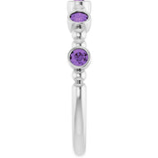 Platinum Natural Amethyst Stackable Ring