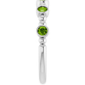 Platinum Natural Peridot Stackable Ring
