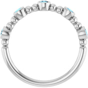 Sterling Silver Natural Aquamarine Stackable Ring