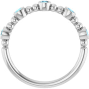 Sterling Silver Natural Aquamarine Stackable Ring