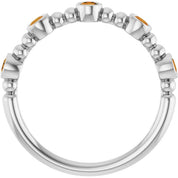 Sterling Silver Natural Citrine Stackable Ring