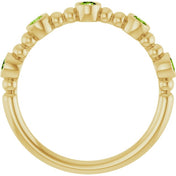 14K Yellow Natural Peridot Stackable Ring