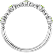 Sterling Silver Natural Peridot Stackable Ring
