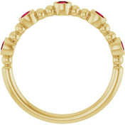 14K Yellow Lab-Grown Ruby Stackable Ring