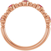 14K Rose Natural Ruby Stackable Ring