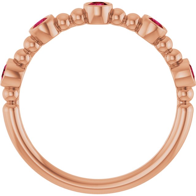 14K Rose Natural Ruby Stackable Ring