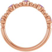 14K Rose Natural Amethyst Stackable Ring