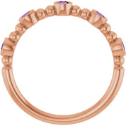 14K Rose Natural Amethyst Stackable Ring