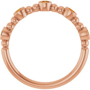 14K Rose Natural Citrine Stackable Ring