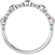 Platinum Lab-Grown Ruby Stackable Ring