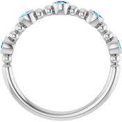 Sterling Silver Natural Blue Zircon Stackable Ring