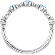 Sterling Silver Natural Blue Zircon Stackable Ring