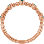 14K Rose Lab-Grown Alexandrite Stackable Ring