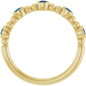 14K Yellow Natural Blue Sapphire Stackable Ring