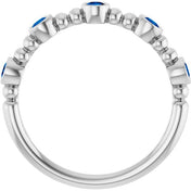 Sterling Silver Natural Blue Sapphire Stackable Ring