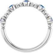Sterling Silver Lab-Grown Blue Sapphire Stackable Ring